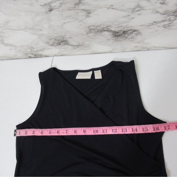 Chico’s Blue Zipper Detail Knit Kit Faux Wrap Dress Size Small - Picture 11 of 15